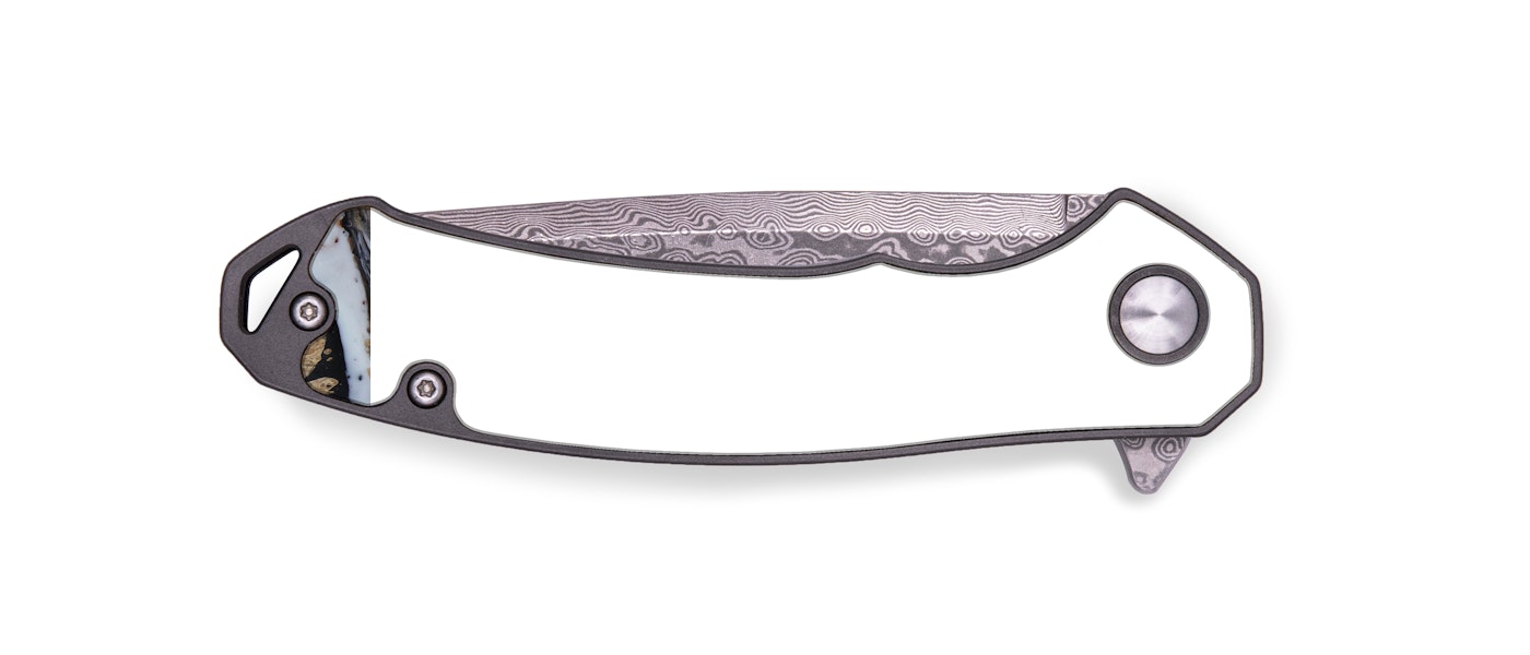 EDC Wood+Resin Pocket Knife - Larina (Black & White, 426771)