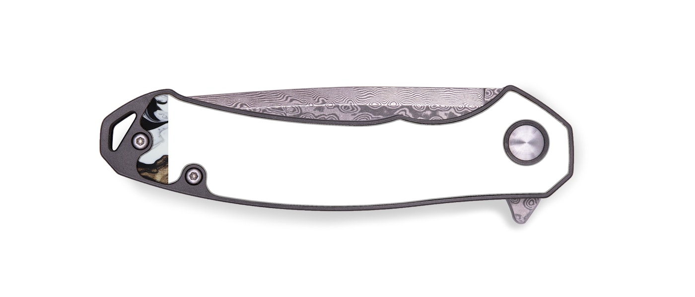 EDC Wood+Resin Pocket Knife - Marthe (Black & White, 427380)