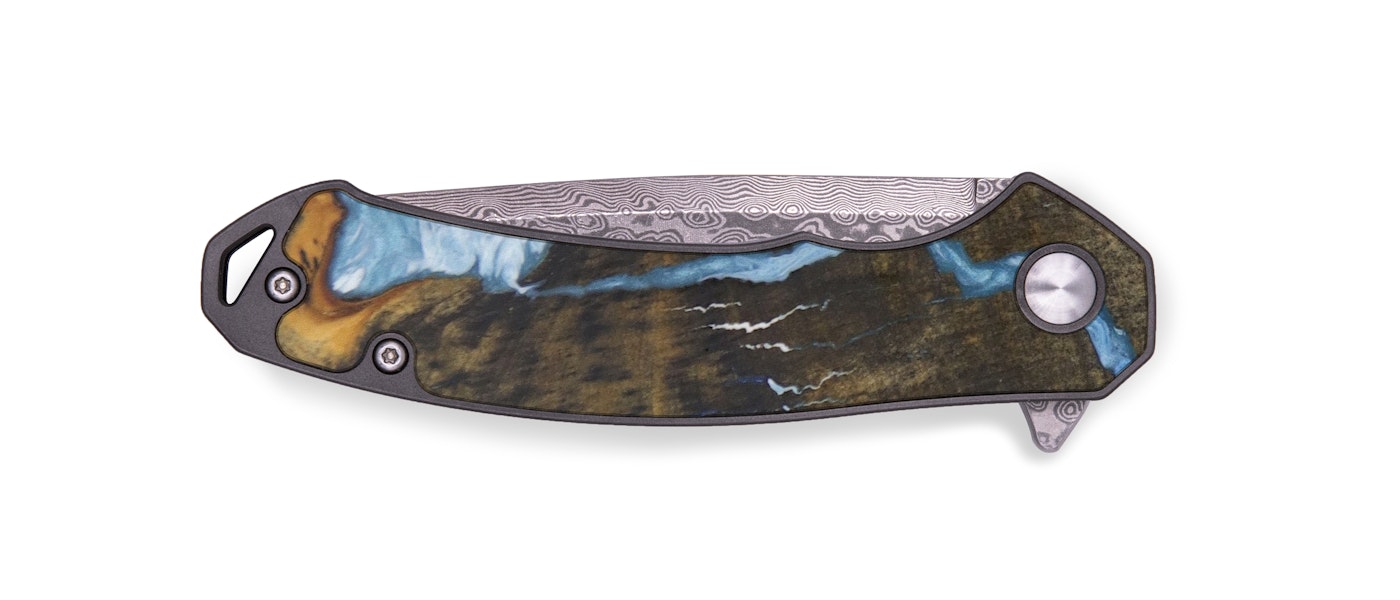 EDC Wood+Resin Pocket Knife - Isa (Light Blue, 601189)