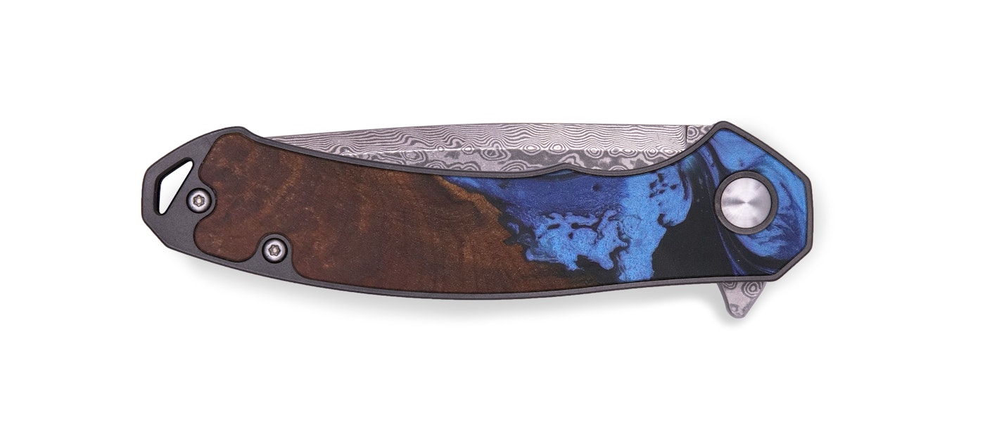 EDC Wood+Resin Pocket Knife - Ertan (Dark Blue, 601193)