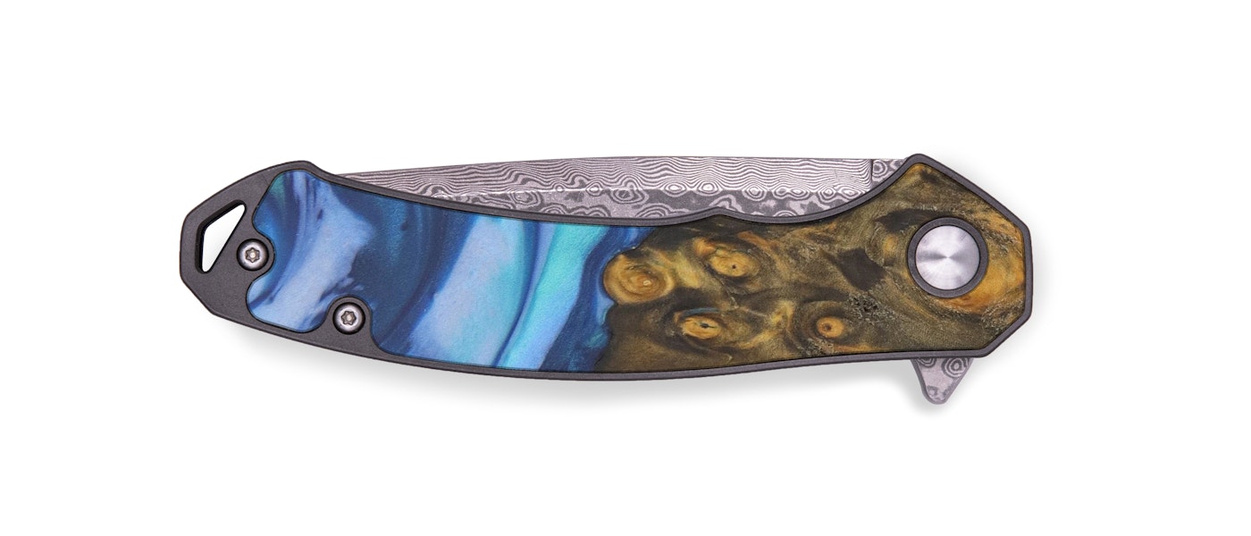 EDC Wood+Resin Pocket Knife - Angelie (Light Blue, 601278)