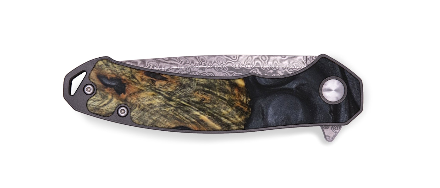 EDC Wood+Resin Pocket Knife - Herbie (Pure Black, 601281)