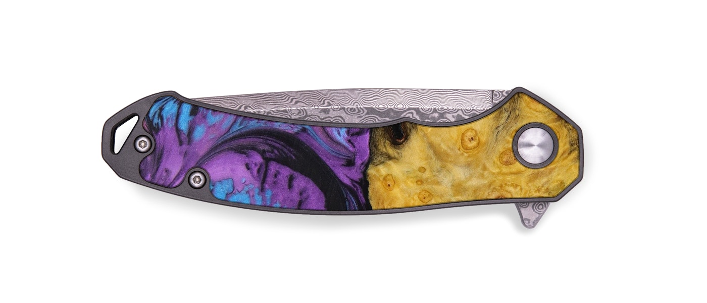 EDC Wood+Resin Pocket Knife - Doria (Purple, 601282)