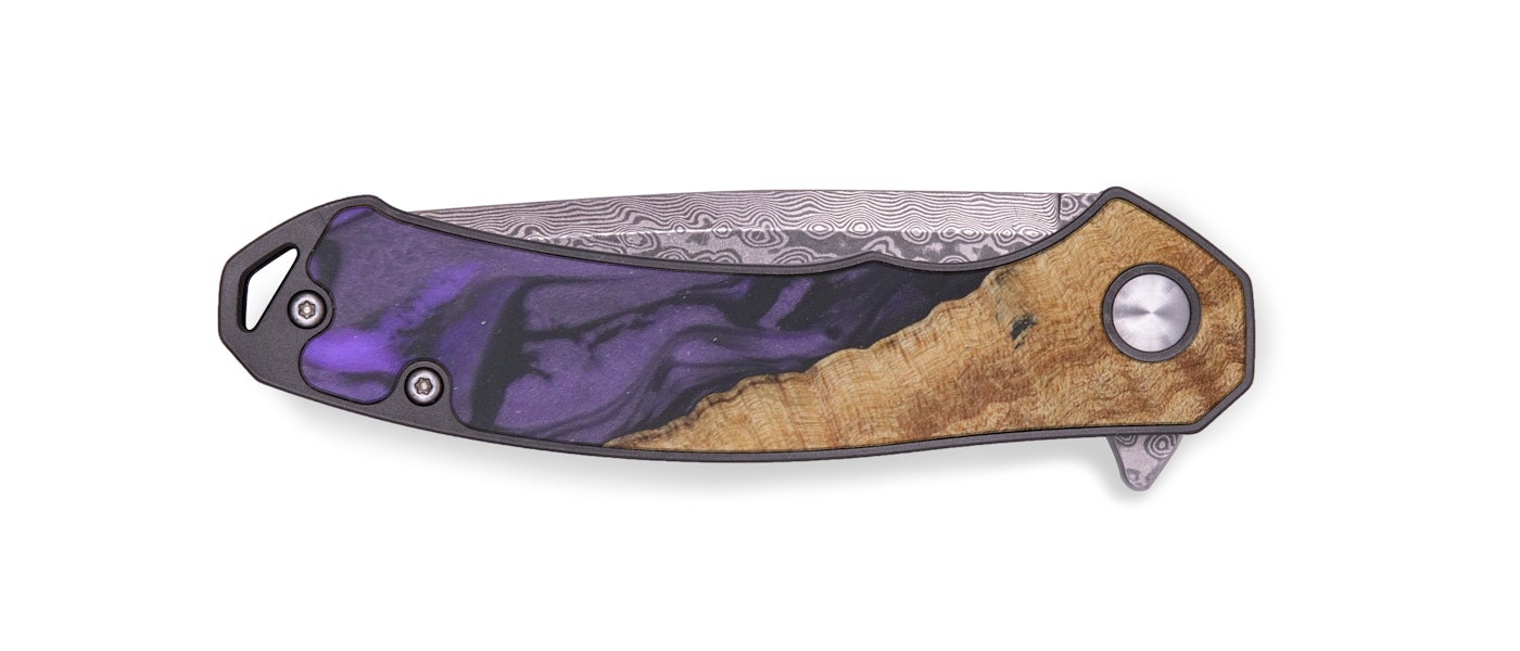 EDC Wood+Resin Pocket Knife - Nhut (Purple, 602125)
