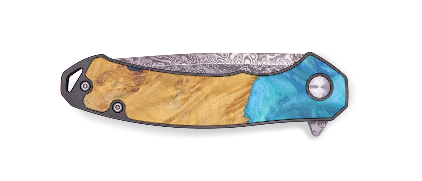 EDC Wood+Resin Pocket Knife - Arzu (Light Blue, 604167)