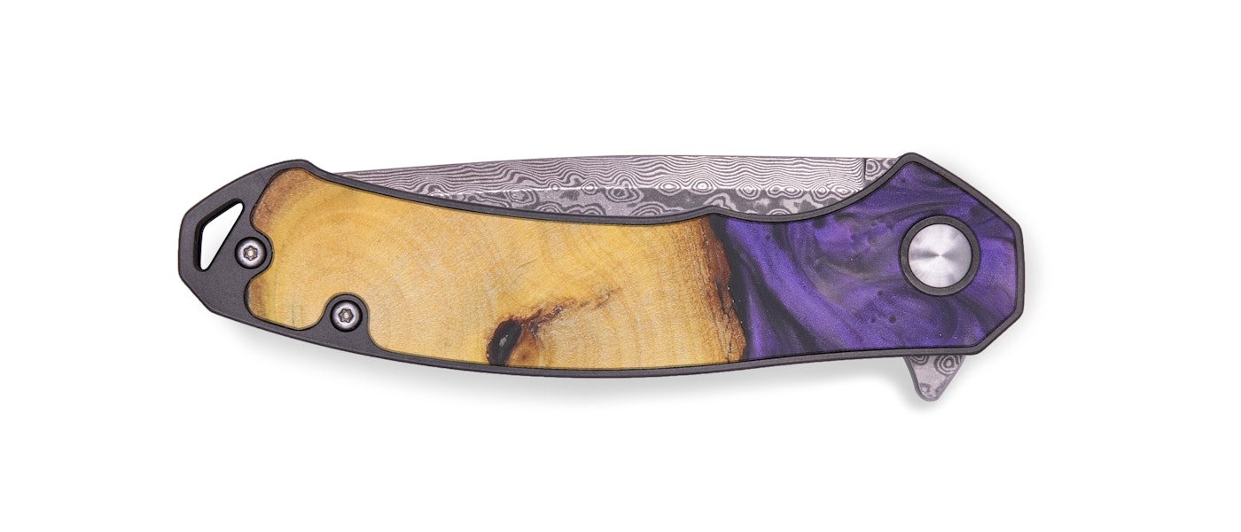 EDC Wood+Resin Pocket Knife - Cristal (Purple, 604177)