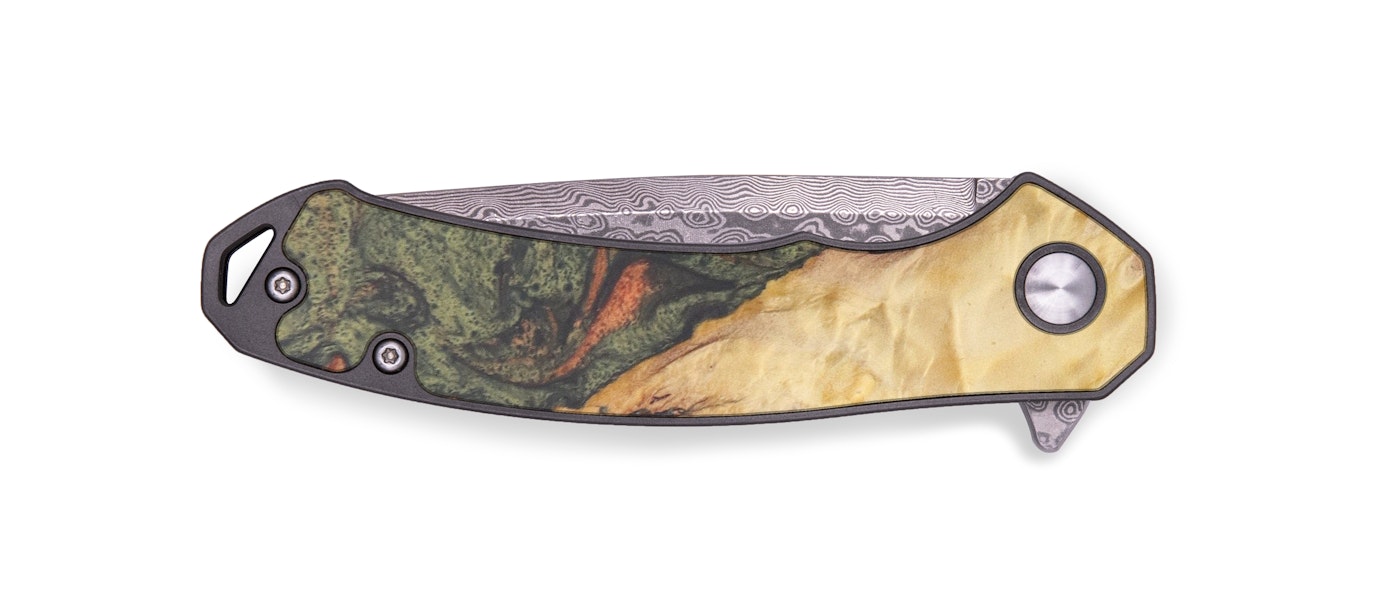 EDC Wood+Resin Pocket Knife - Berangere (Dark Green, 604197)