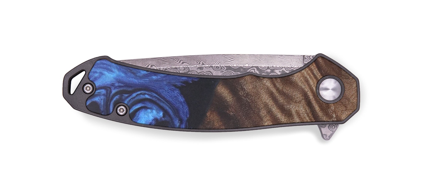 EDC Wood+Resin Pocket Knife - Joelle (Dark Blue, 604199)
