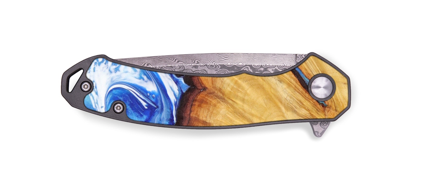 EDC Wood+Resin Pocket Knife - Nisse (Light Blue, 604984)