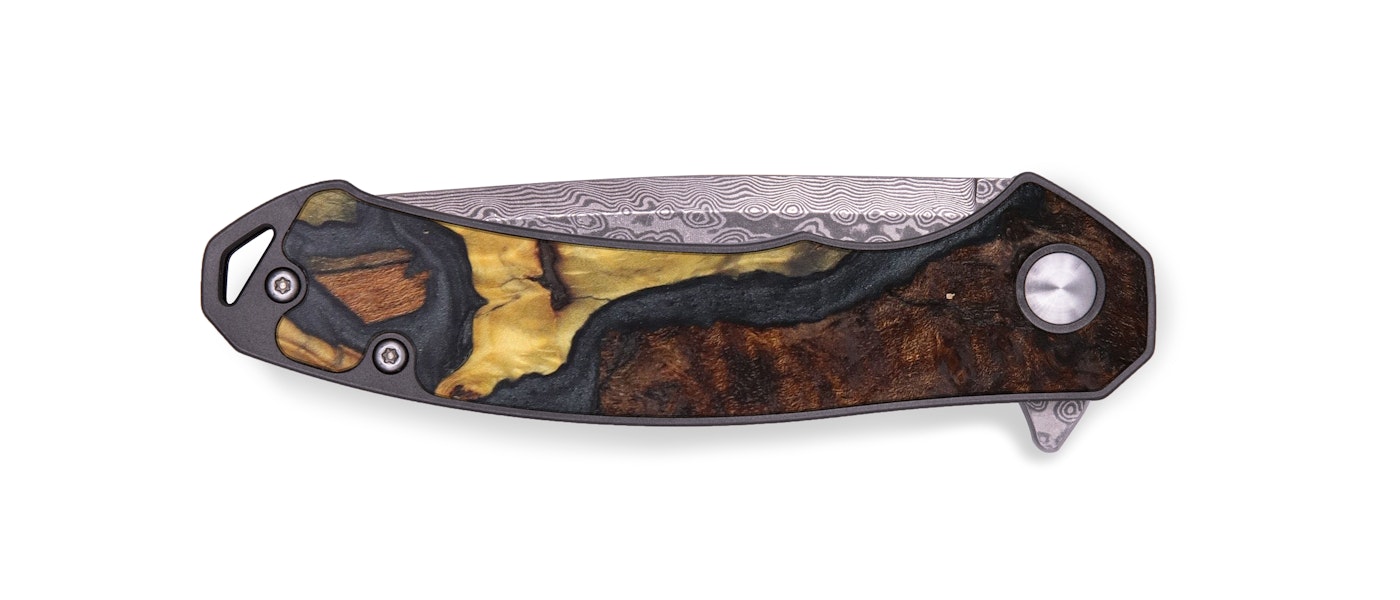 EDC Wood+Resin Pocket Knife - Hedvige (Pure Black, 604989)