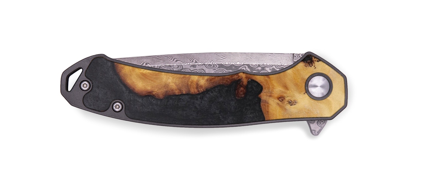 EDC Wood+Resin Pocket Knife - Leung (Pure Black, 605186)