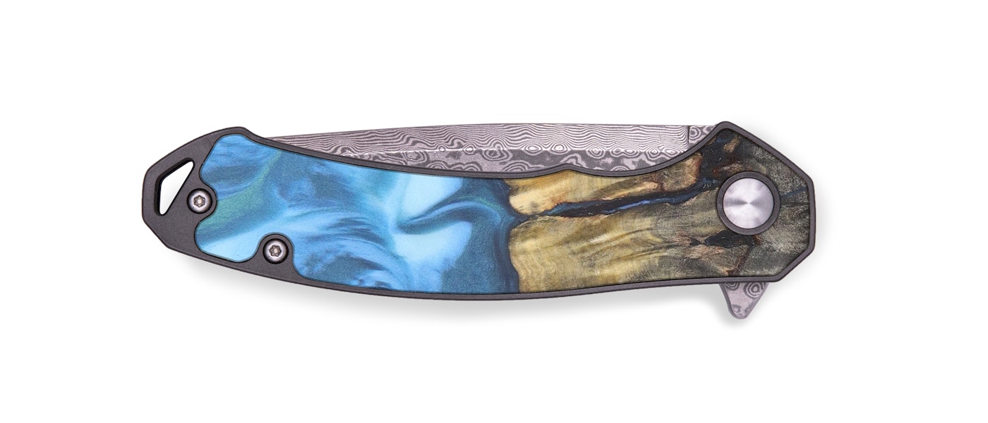 EDC Wood+Resin Pocket Knife - Dana (Light Blue, 605415)