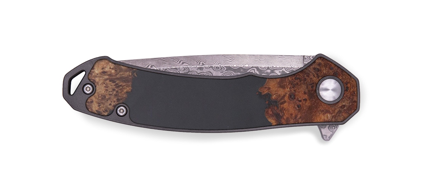 EDC Wood+Resin Pocket Knife - Konrad (Pure Black, 605970)