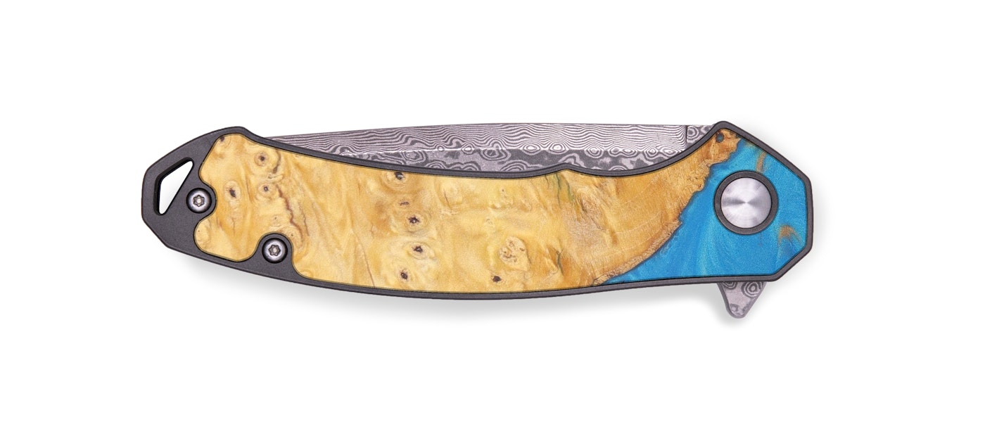 EDC Wood+Resin Pocket Knife - Mehetabel (Light Blue, 605983)