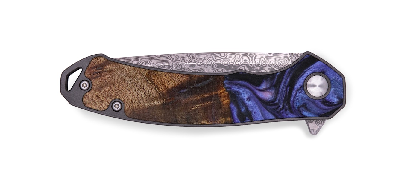 EDC Wood+Resin Pocket Knife - Ozias (Purple, 610130)