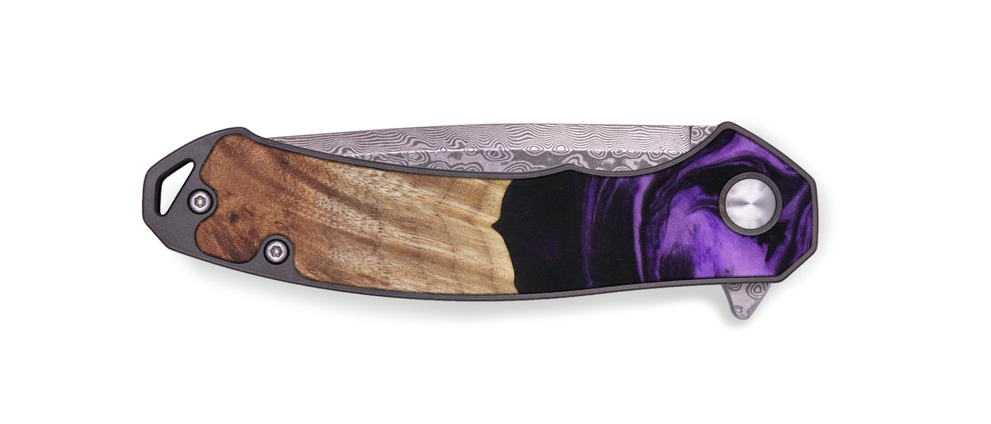  EDC Wood+Resin Pocket Knife - Nicolas (Purple, 614361)