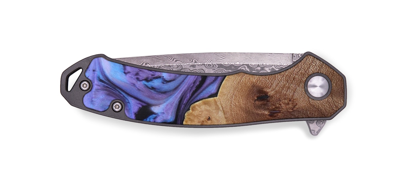  EDC Wood+Resin Pocket Knife - Beckett (Purple, 614614)