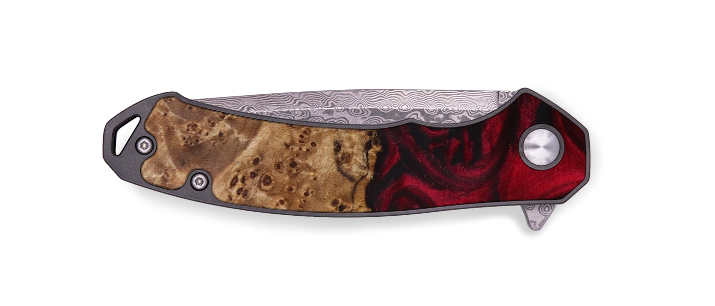  EDC Wood+Resin Pocket Knife - Gisele (Dark Red, 614630)