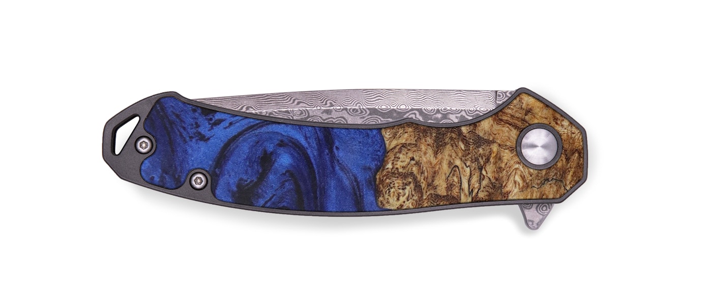  EDC Wood+Resin Pocket Knife - Avayah (Dark Blue, 614651)