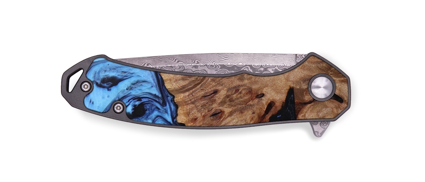 EDC Wood+Resin Pocket Knife - Jessenia (Dark Blue, 614652)