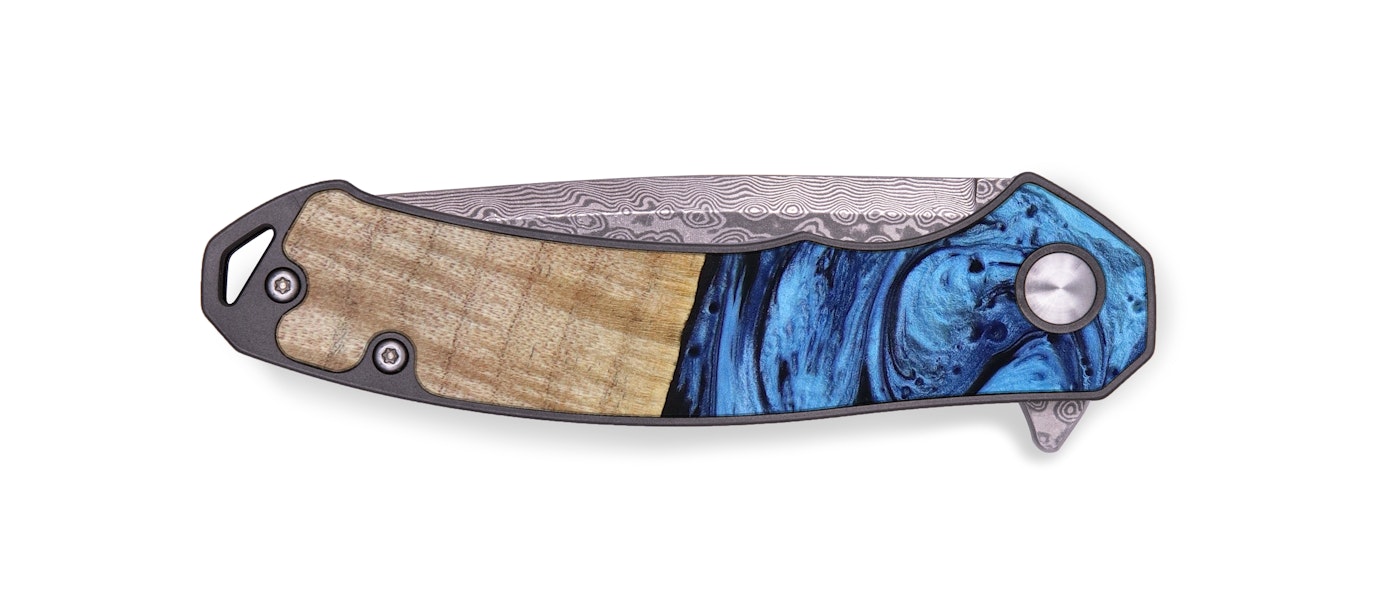  EDC Wood+Resin Pocket Knife - Fabian (Dark Blue, 614653)