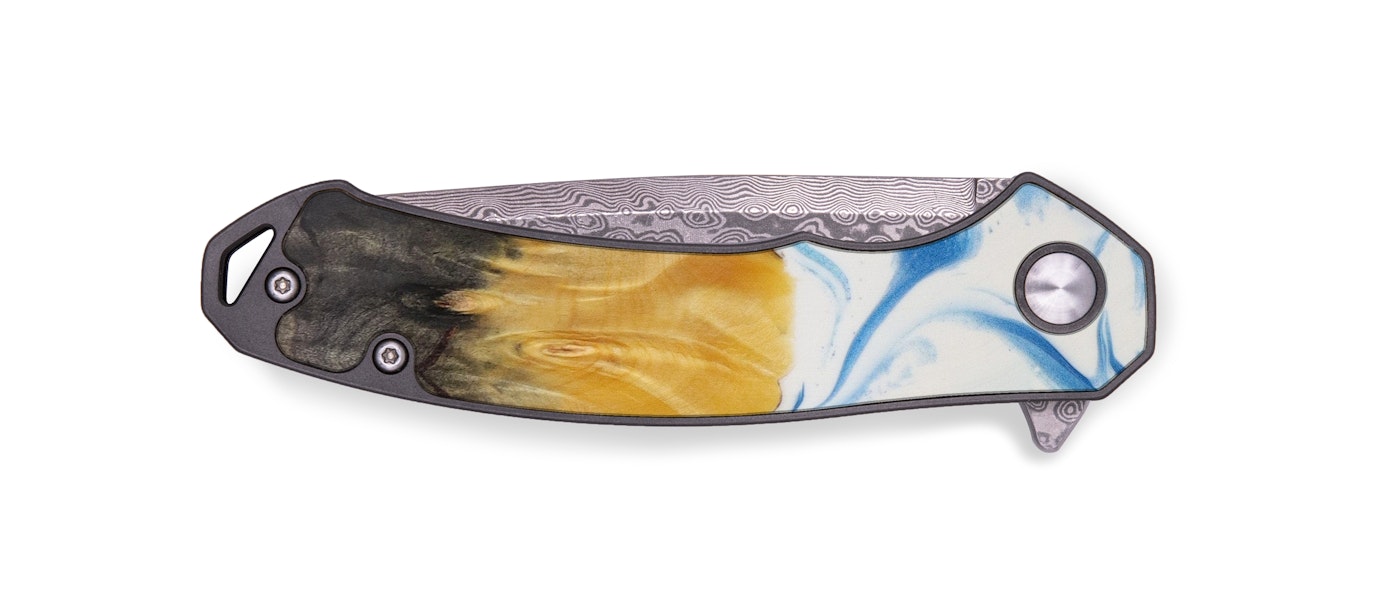  EDC Wood+Resin Pocket Knife - Sammy (Light Blue, 614785)
