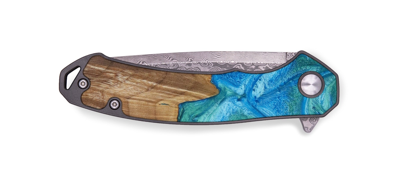  EDC Wood+Resin Pocket Knife - Breana (Light Blue, 614786)