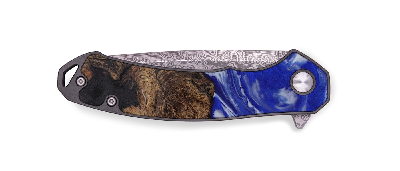  EDC Wood+Resin Pocket Knife - Twila (Dark Blue, 614829)