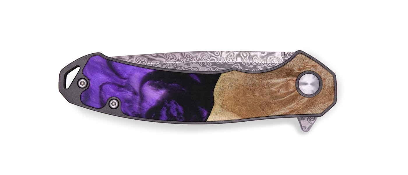  EDC Wood+Resin Pocket Knife - Alberto (Purple, 614840)