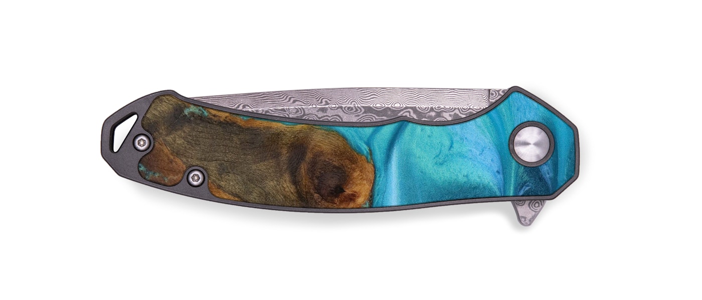 EDC Wood+Resin Pocket Knife - Maude (Light Blue, 614844)