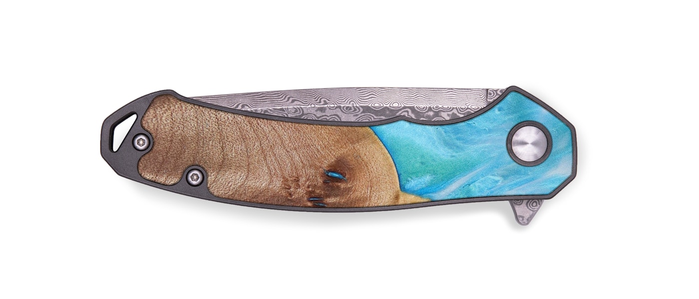  EDC Wood+Resin Pocket Knife - Jana (Light Blue, 614881)