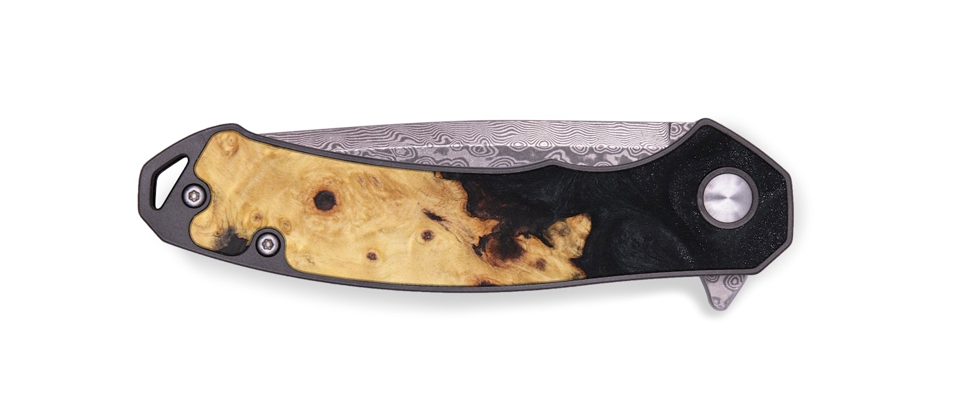  EDC Wood+Resin Pocket Knife - Nettie (Pure Black, 615743)