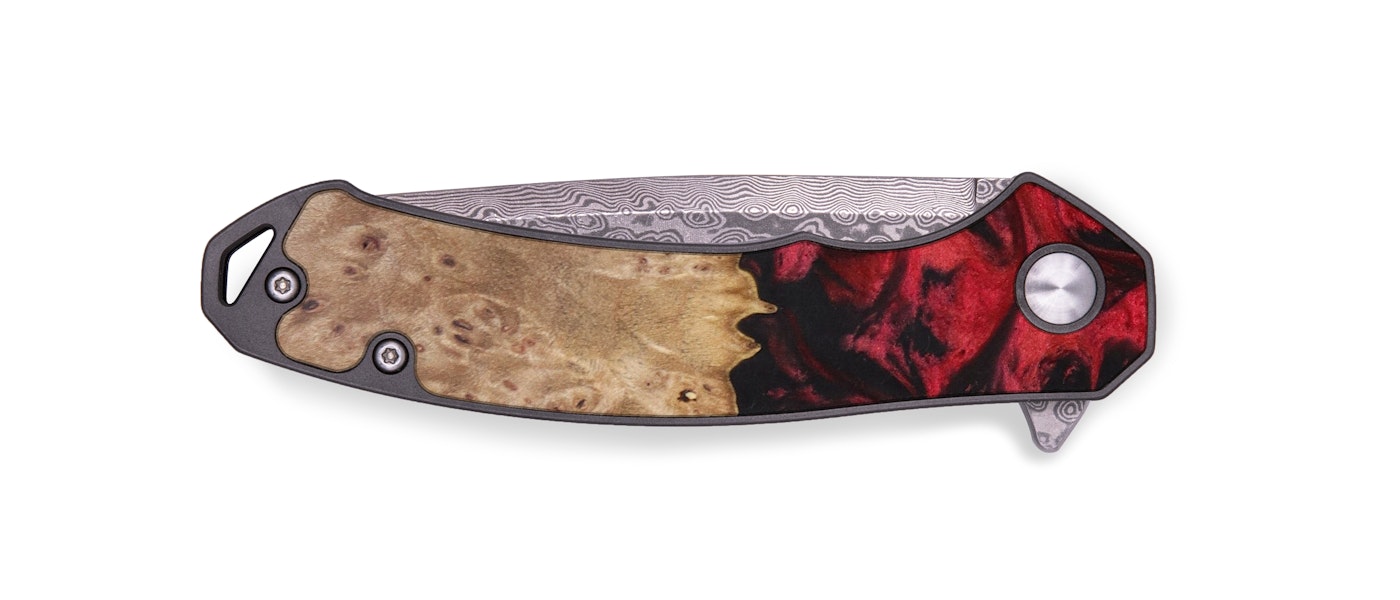  EDC Wood+Resin Pocket Knife - Tosha (Dark Red, 615764)