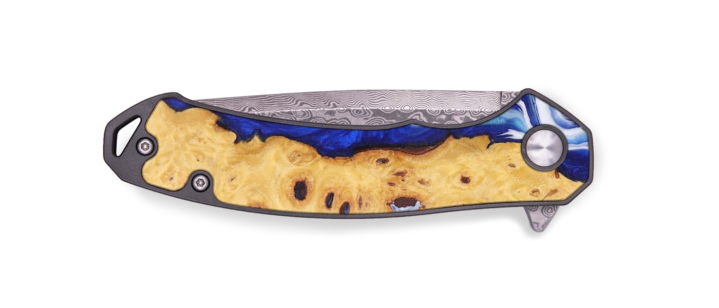  EDC Wood+Resin Pocket Knife - Shavonne (Blue, 615766)