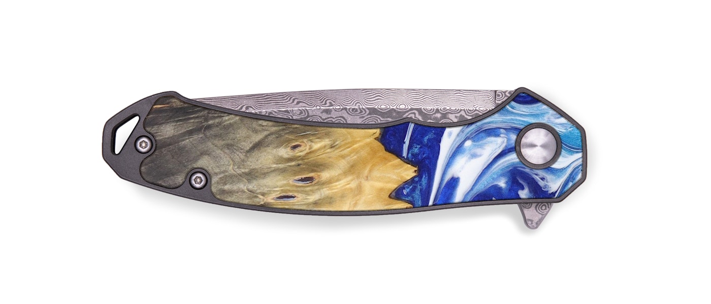  EDC Wood+Resin Pocket Knife - Tory (Blue, 615774)
