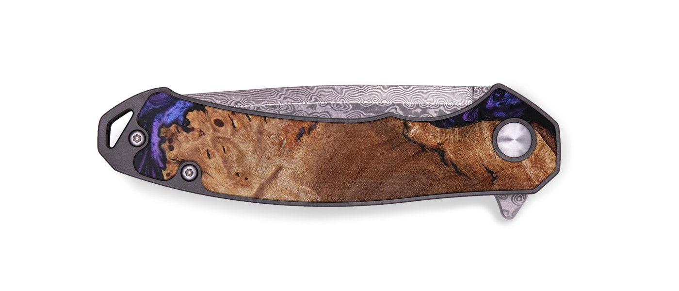  EDC Wood+Resin Pocket Knife - Heidi (Purple, 616327)