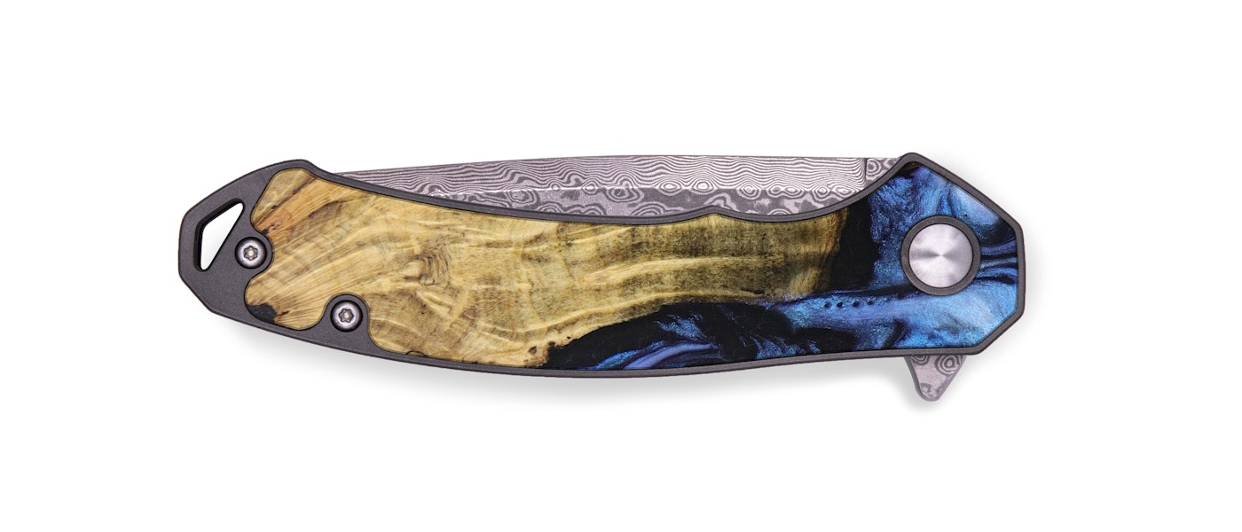  EDC Wood+Resin Pocket Knife - Suzy (Blue, 616329)