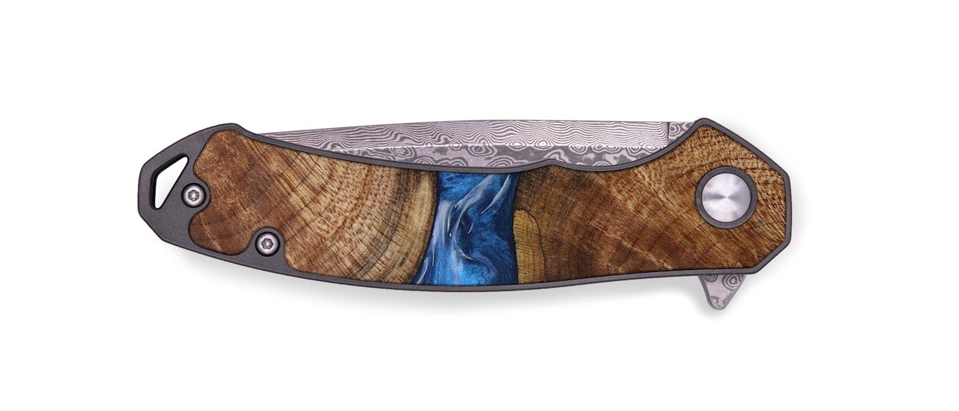  EDC Wood+Resin Pocket Knife - Brionna (Blue, 619957)