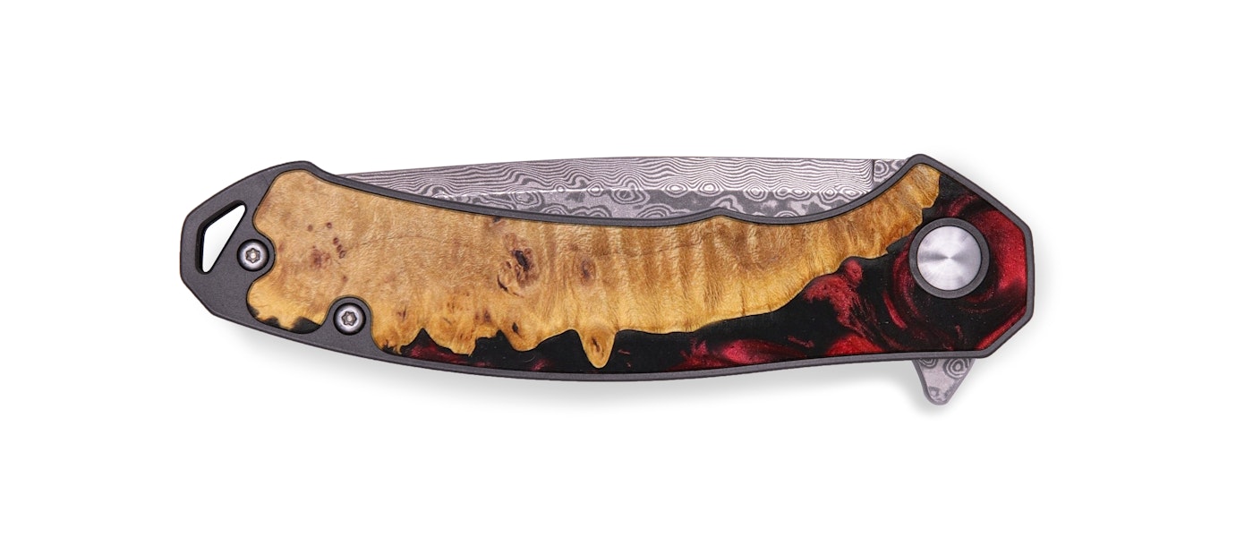  EDC Wood+Resin Pocket Knife - Moises (Red, 621562)
