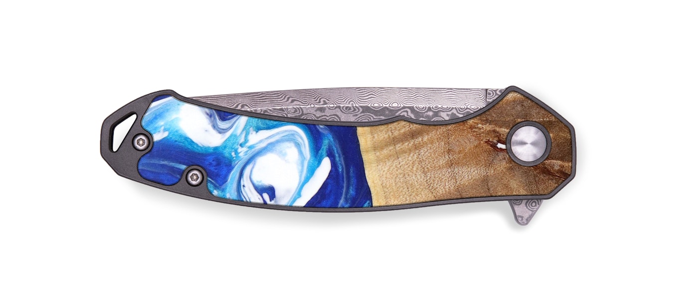  EDC Wood+Resin Pocket Knife - Magdalena (Blue, 621578)