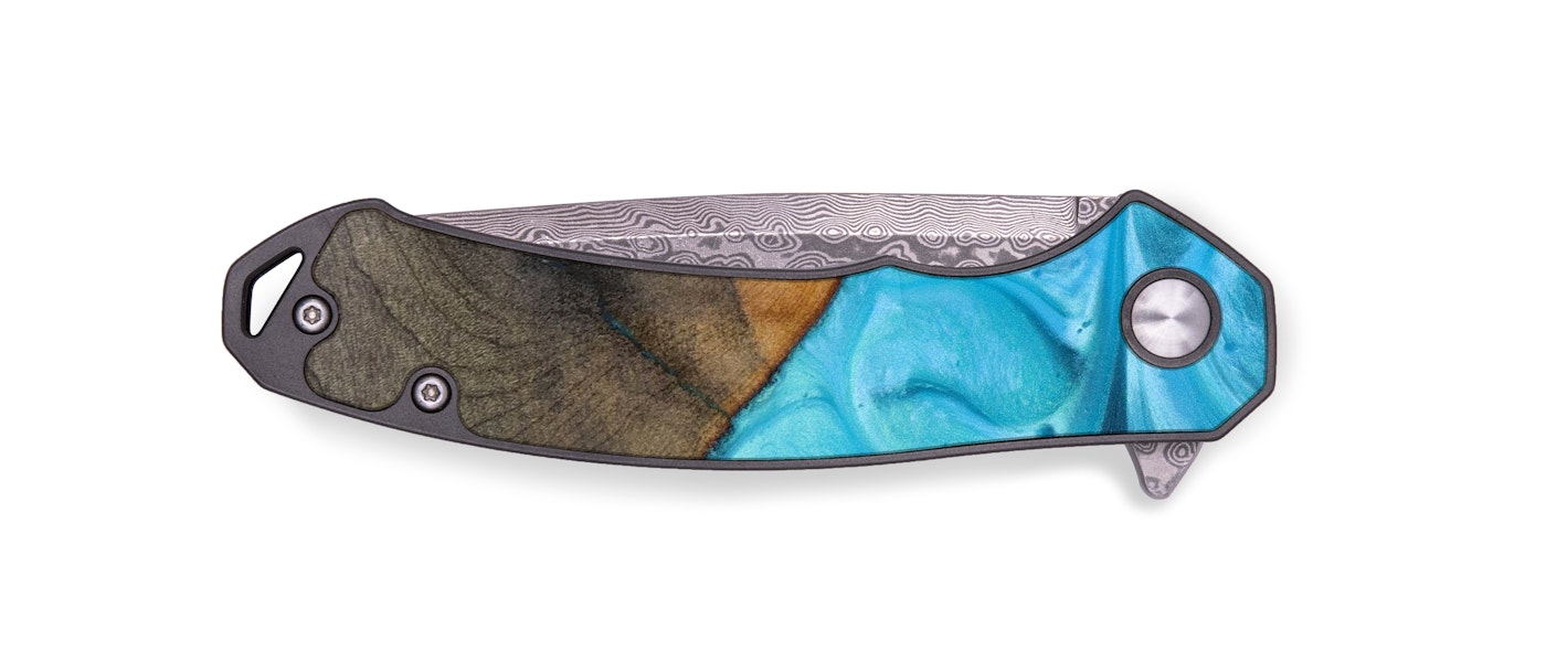  EDC Wood+Resin Pocket Knife - Javon (Blue, 621579)