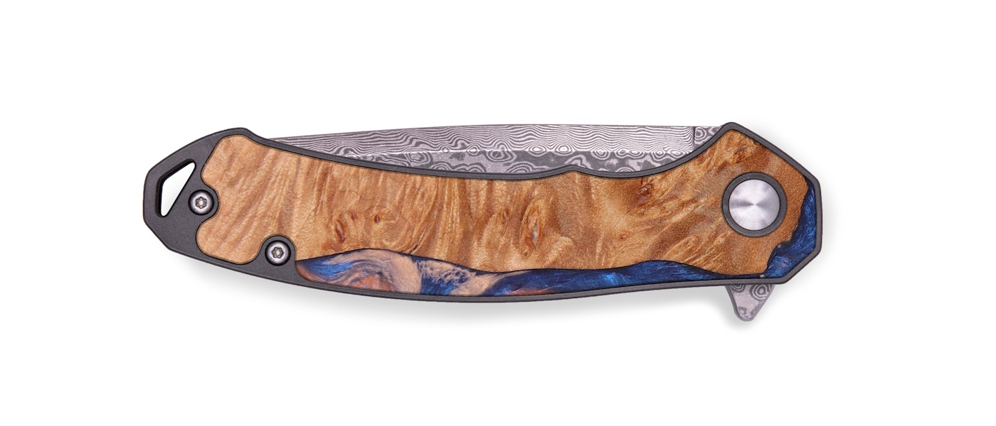  EDC Wood+Resin Pocket Knife - Kamilah (Blue, 621581)