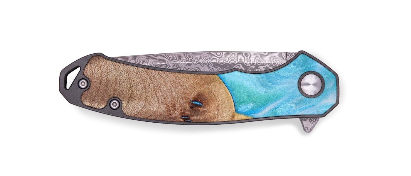  EDC Wood+Resin Pocket Knife - Dena (Blue, 621582)