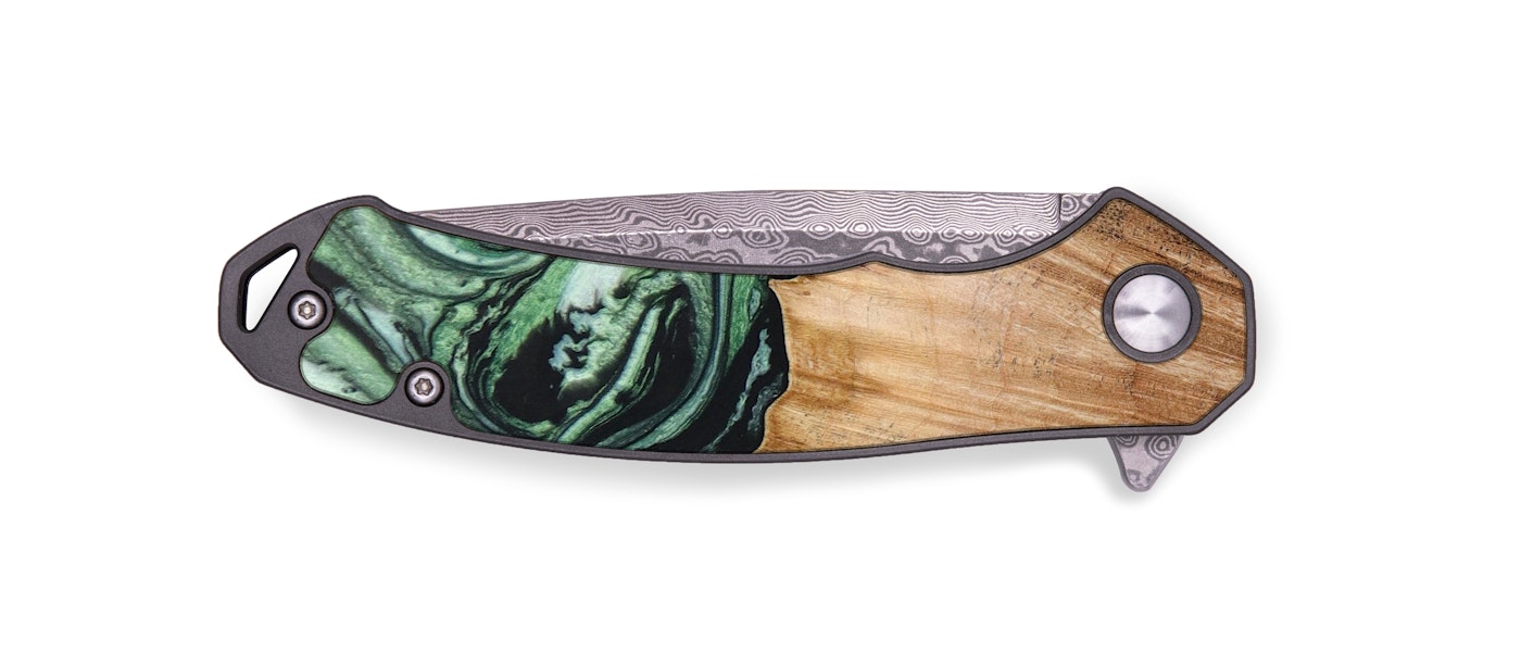  EDC Wood+Resin Pocket Knife - Lanny (Green, 621587)