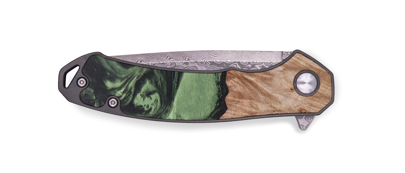  EDC Wood+Resin Pocket Knife - Cassidy (Green, 621591)