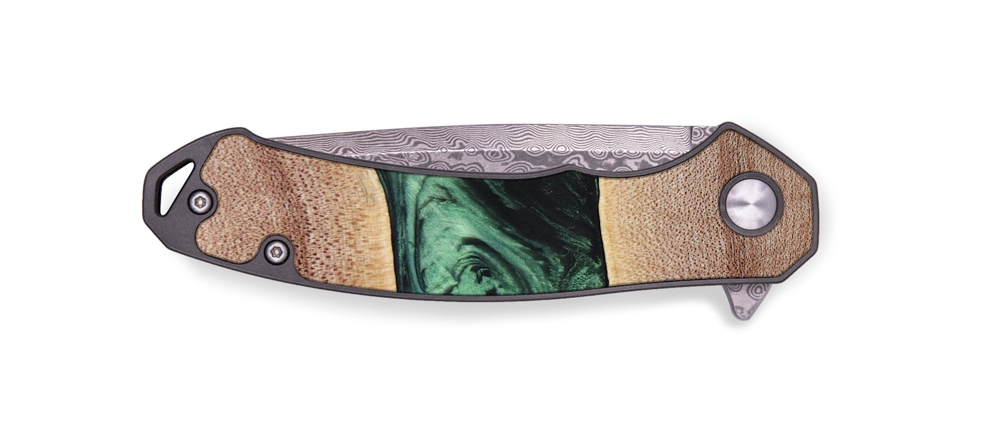  EDC Wood+Resin Pocket Knife - Siobhan (Green, 621593)