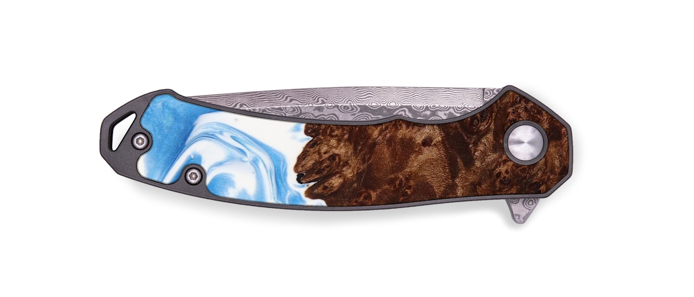  EDC Wood+Resin Pocket Knife - Kelsi (Blue, 621988)