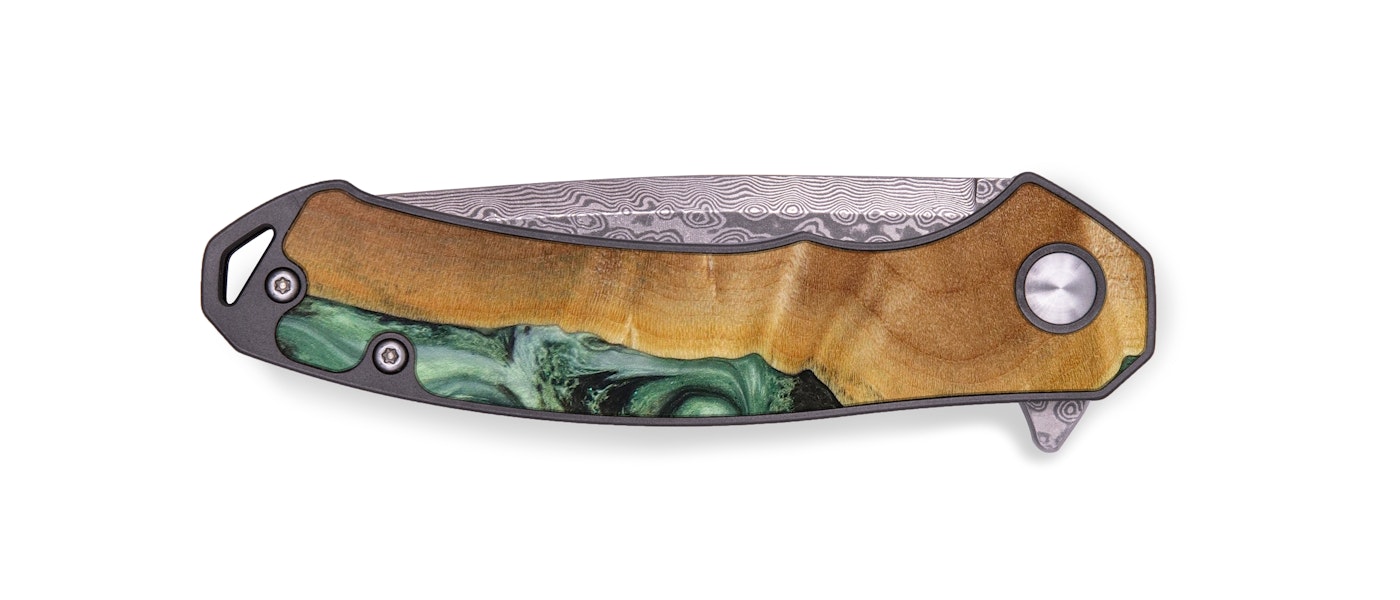  EDC Wood+Resin Pocket Knife - Janel (Green, 622008)