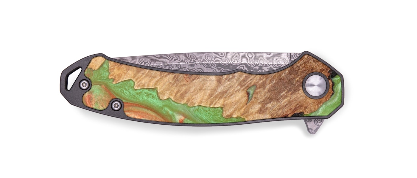  EDC Wood+Resin Pocket Knife - Kataleya (Green, 625973)