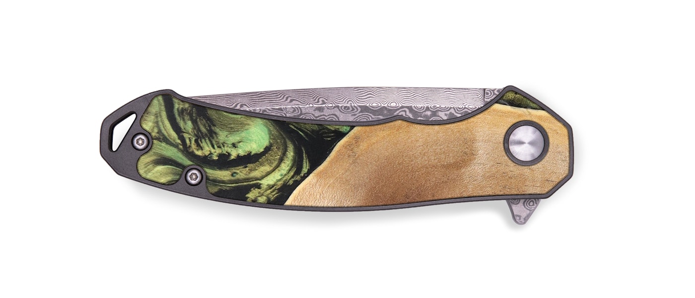  EDC Wood+Resin Pocket Knife - Tamie (Green, 626949)